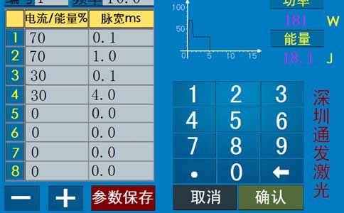 通發(fā)激光焊接機參數(shù)設(shè)置界面